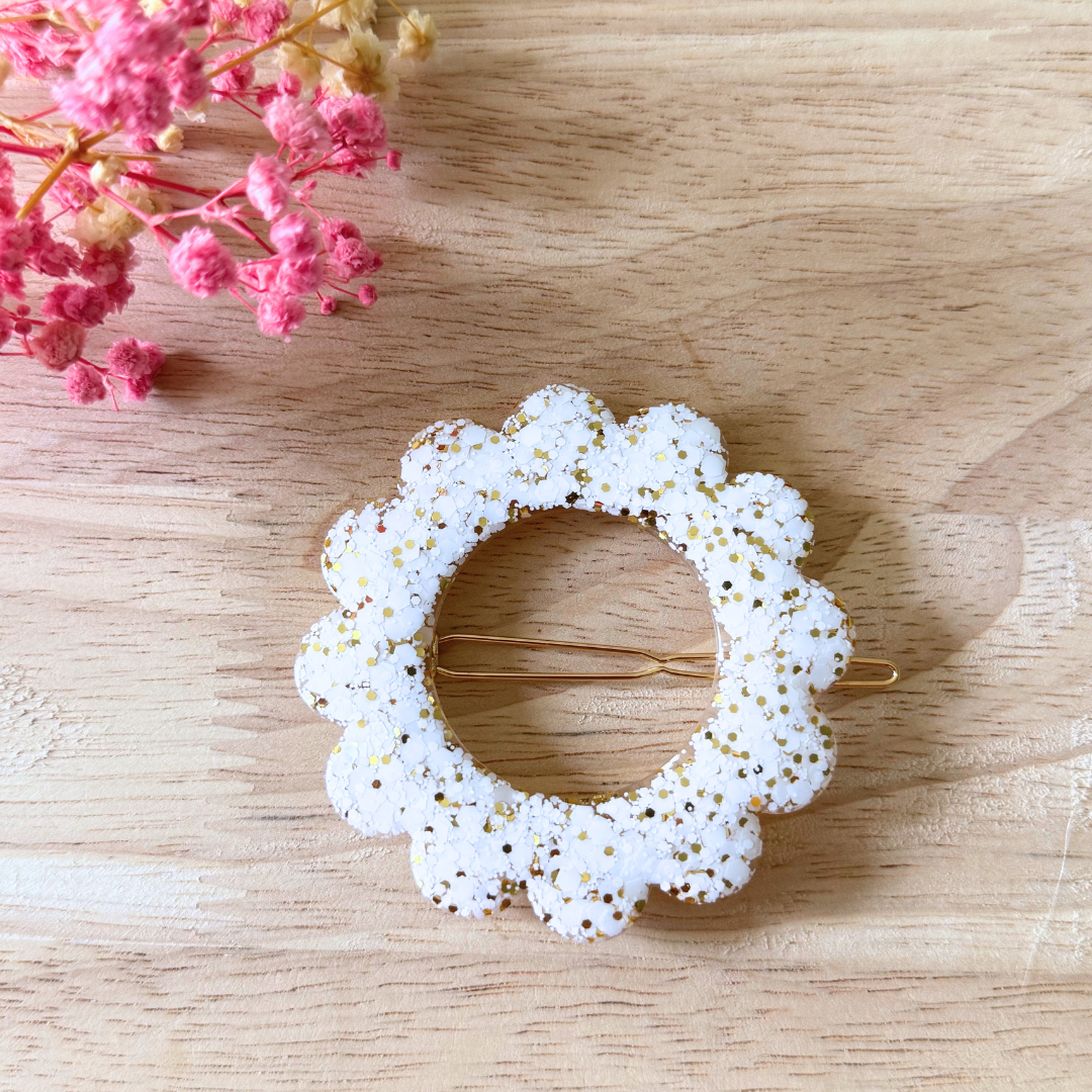 Support barrettes / pinces cheveux rond, coeur