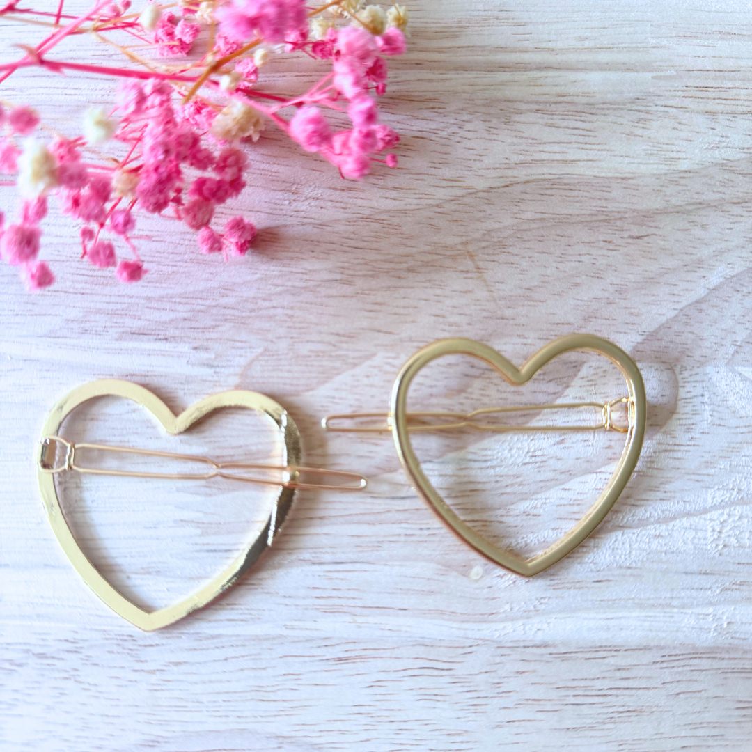 Support barrettes / pinces cheveux rond, coeur