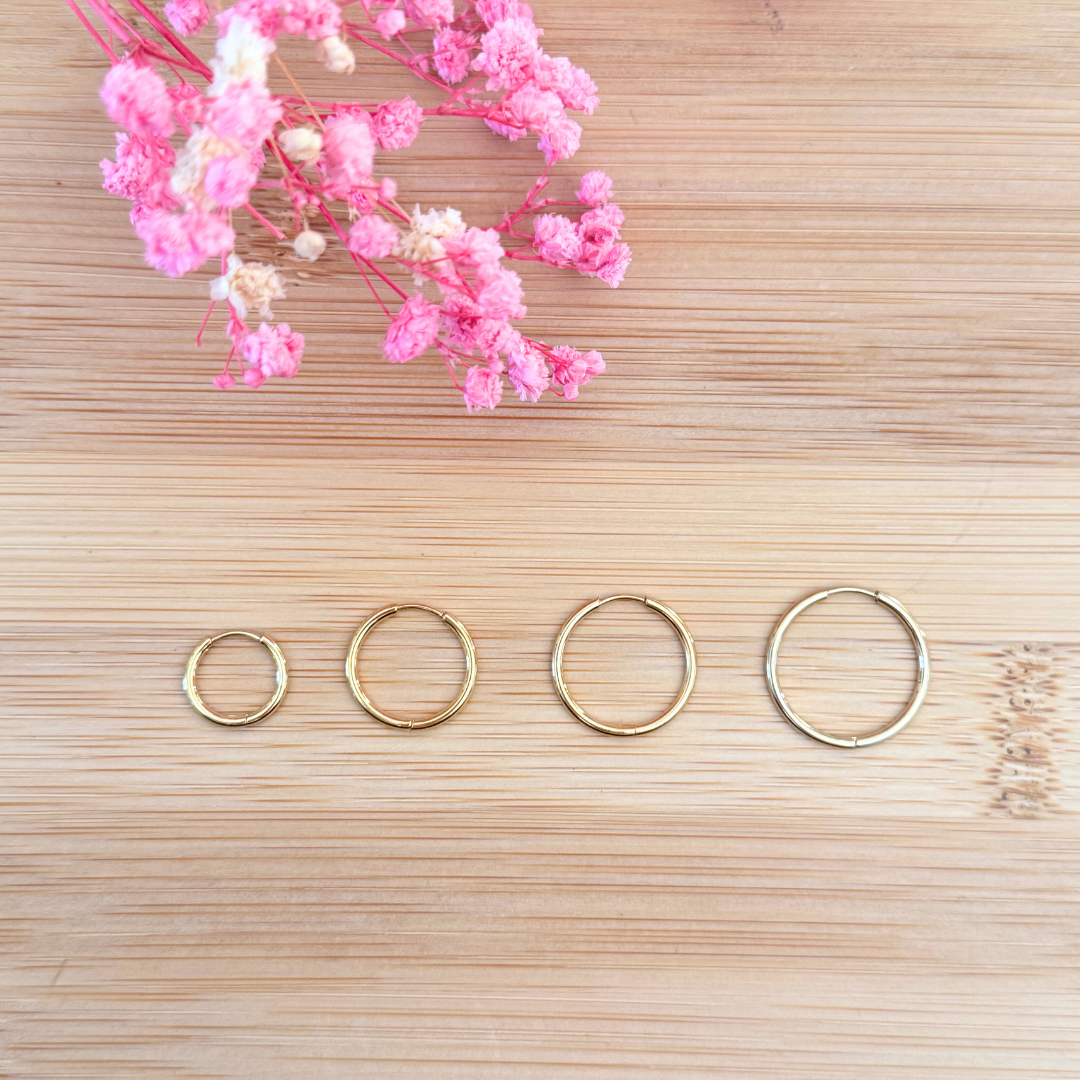 Créoles dorées fines 1.6mm épaisseur