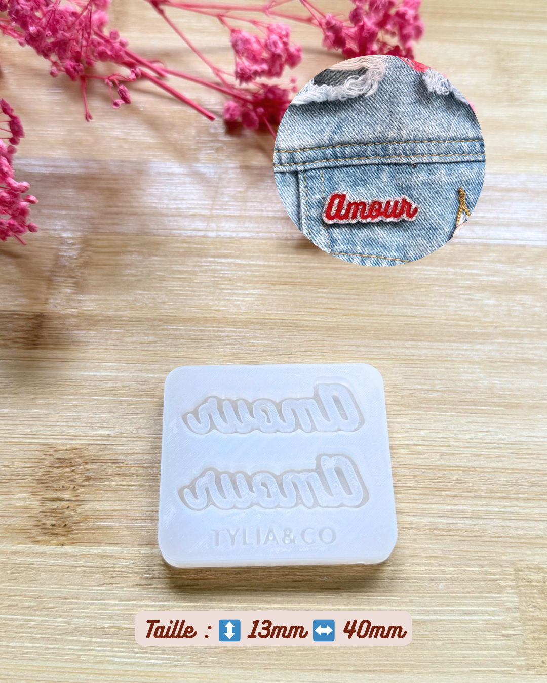 Moule broche/ pins AMOUR 40 ou 60mm