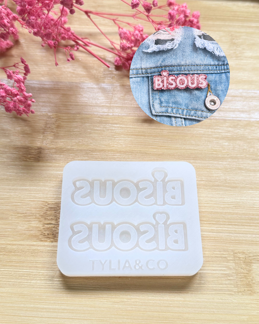 Moule broche/ pins BISOUS 40 ou 60mm
