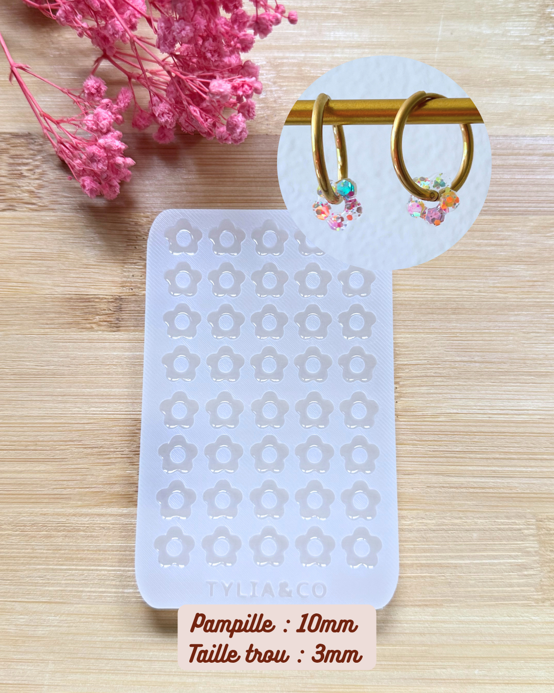 Moule fleur 5 pétales 10 mm