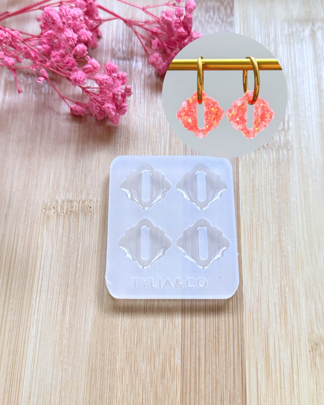 Moule coeur losange arabesque 15, 20 ou 25 mm