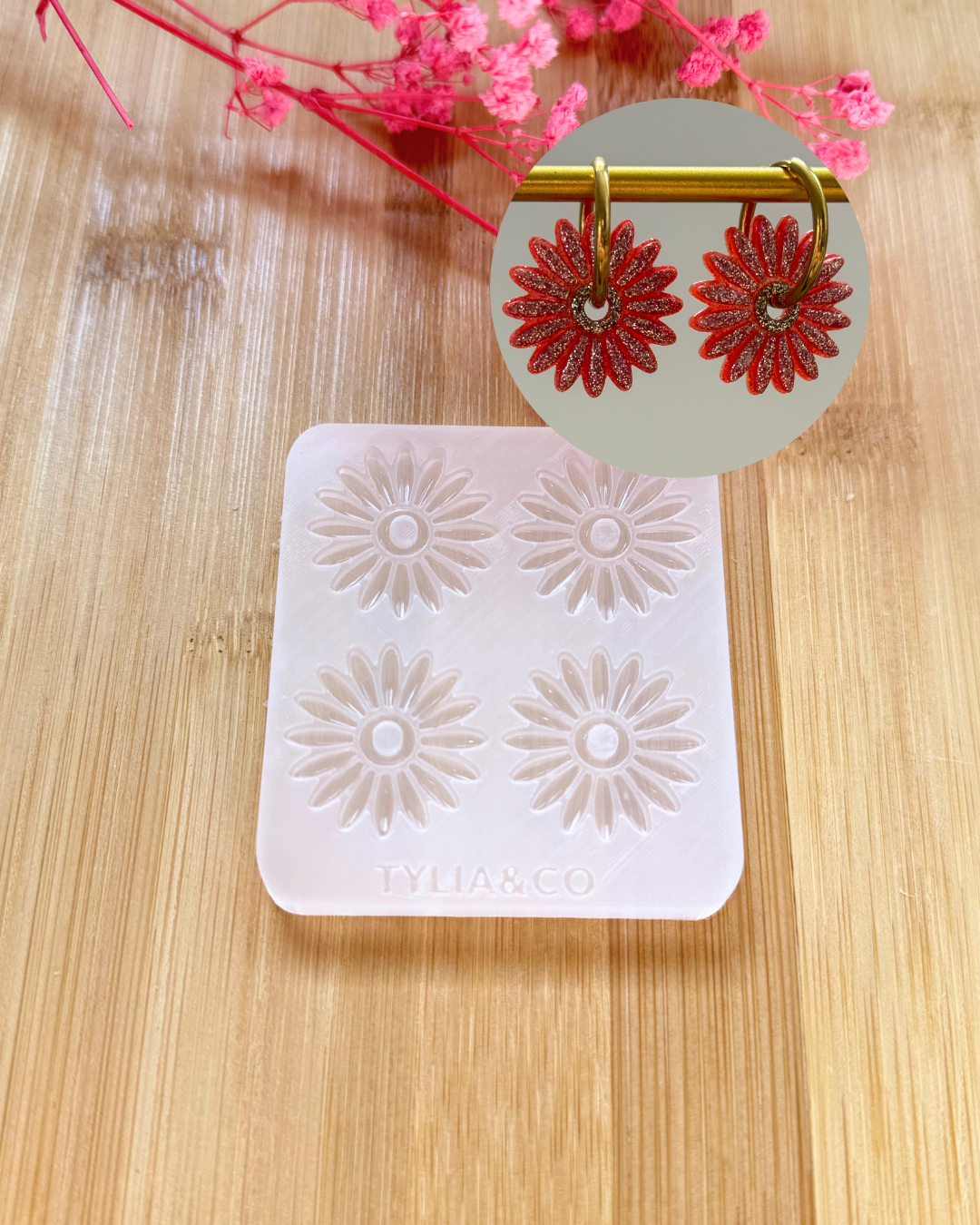 Moule fleur multi pétales 20 ou 25 mm