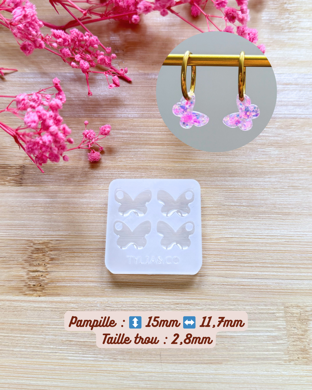 Moule papillon  15, 20 ou 25 mm