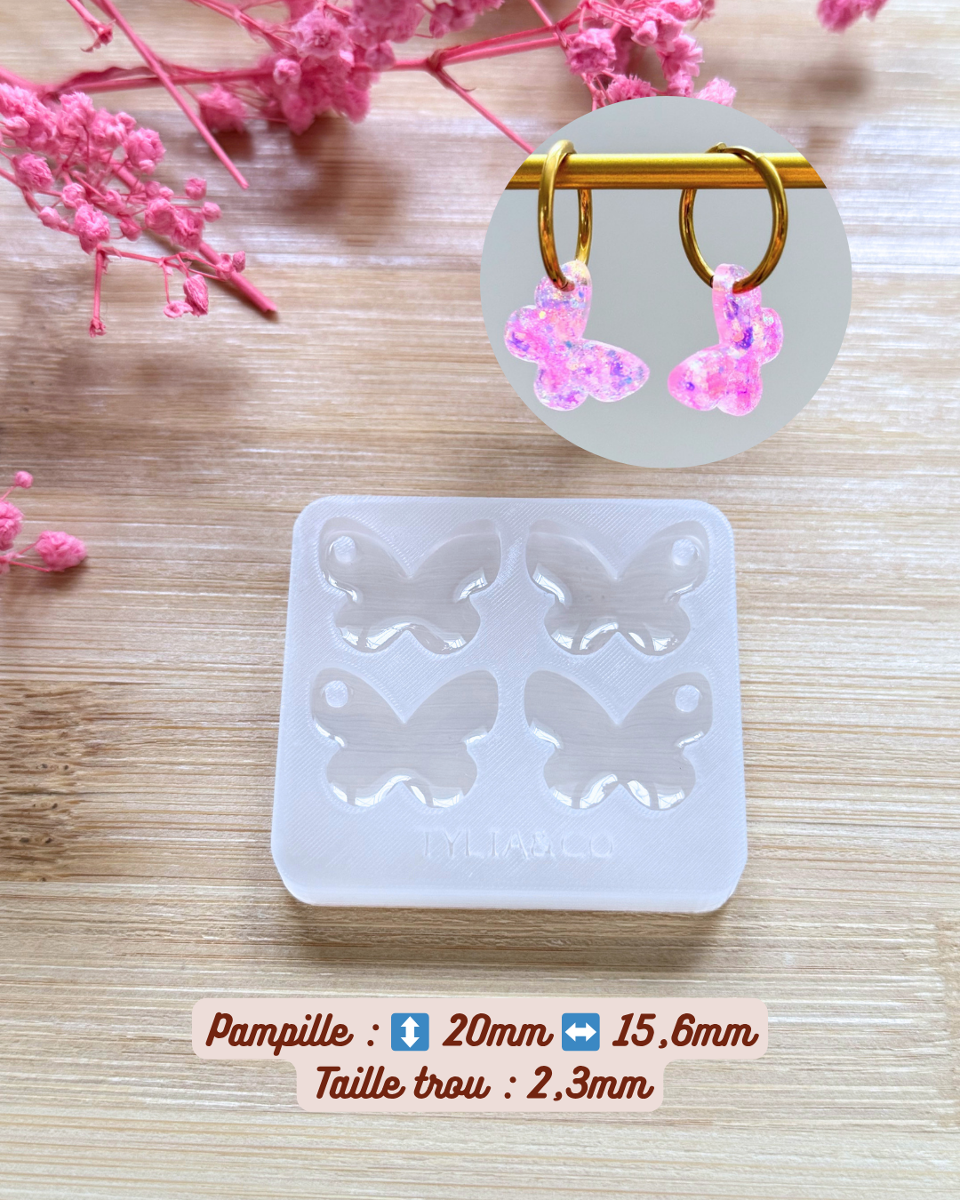 Moule papillon  15, 20 ou 25 mm